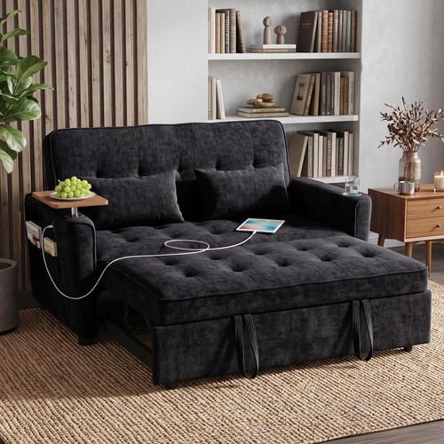 Black chenille convertible - black,